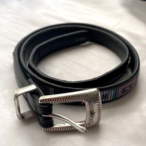 Brighton Belt Women’s Beaded silver tone Leather southwest western Cowgirl M